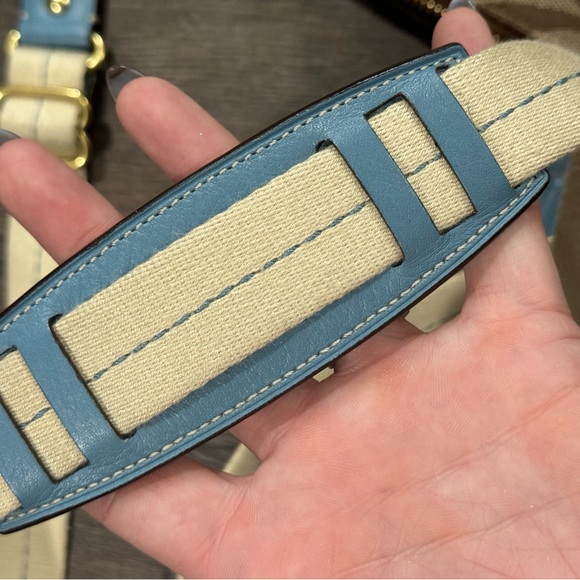 COACH Brown With Blue Signature Crossbody Handbag - Picture 7 of 14